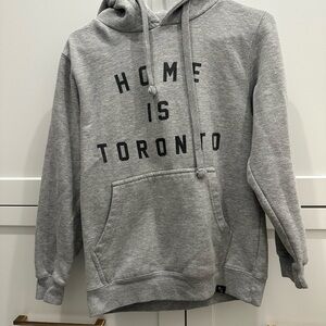 Gray Hoodie with 'Home is Toronto' Print